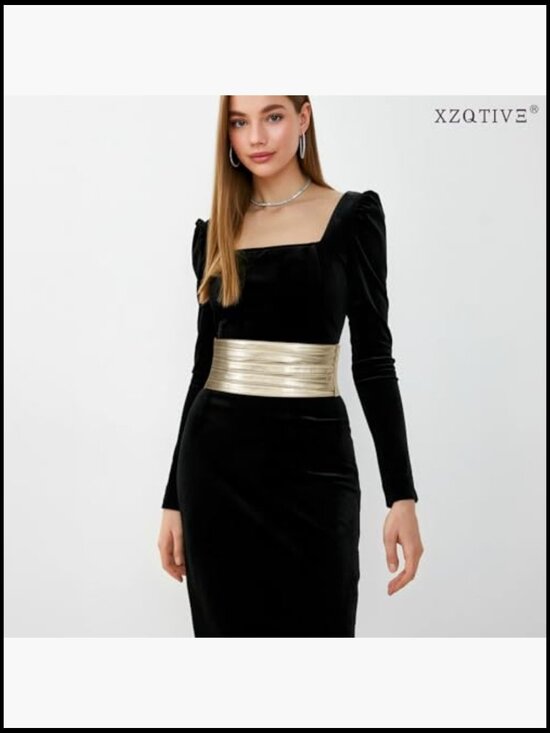 Wide Elastic Waist Corset Belt Stretchy Cinch Belt with Snap Buttons